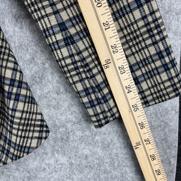 Susan Graver Tailored Jacquard Knit Blazer Women Medium Plaid Elbow Patch Career - Picture 11 of 16